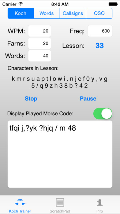 Emulate iPhone app Koch Trainer using MyAndroid