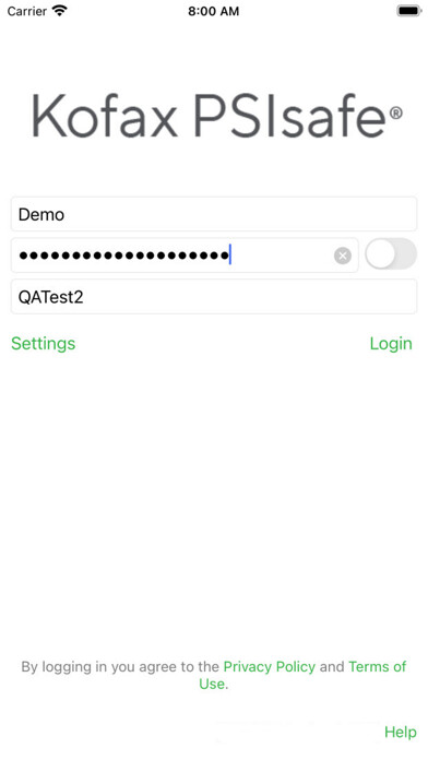 Emulate iPhone app Kofax PSIsafe using MyAndroid