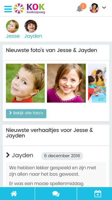 Emulate iPhone app KOK Kinderopvang ouder app using MyAndroid