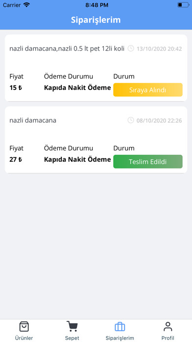 Emulate iPhone app Kolay Sipariş using MyAndroid