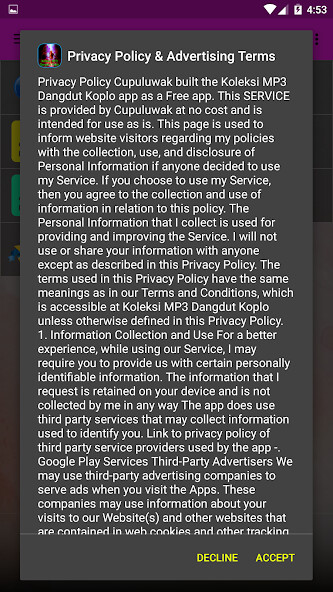Run android online APK Koleksi MP3 Dangdut Koplo from MyAndroid or emulate Koleksi MP3 Dangdut Koplo using MyAndroid