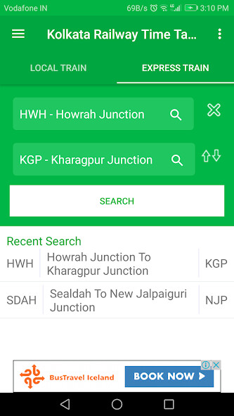 Run android online APK Kolkata SubUrban TimeTable from MyAndroid or emulate Kolkata SubUrban TimeTable using MyAndroid