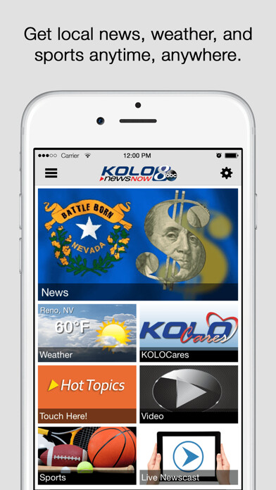 Emulate iPhone app KOLO 8 News Now using MyAndroid
