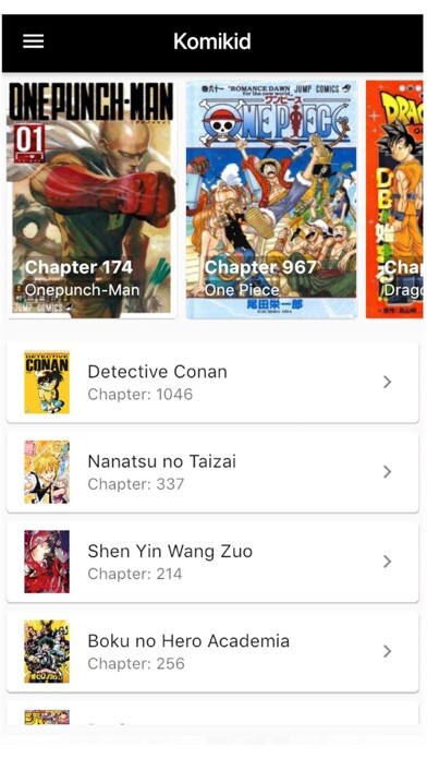 Emulate iPhone app Komikid - Baca Manga Indonesia using MyAndroid