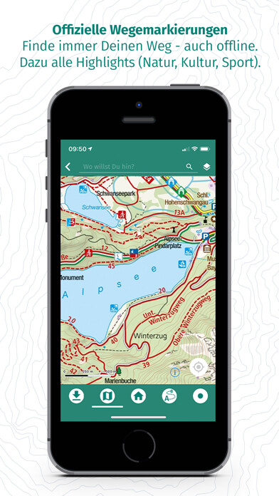 Emulate iPhone app KOMPASS-Wanderkarten using MyAndroid