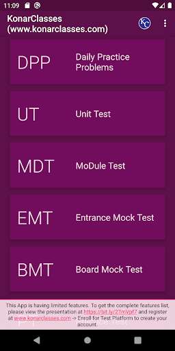Run android online APK KonarClasses-Lite:Prepare JEE, NEET, Foundations from MyAndroid or emulate KonarClasses-Lite:Prepare JEE, NEET, Foundations using MyAndroid