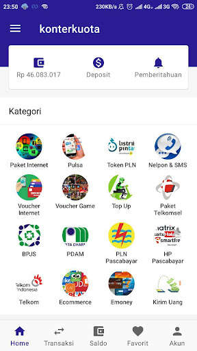 Run android online APK konterkuota - Isi Pulsa Kuota PPOB Murah from MyAndroid or emulate konterkuota - Isi Pulsa Kuota PPOB Murah using MyAndroid