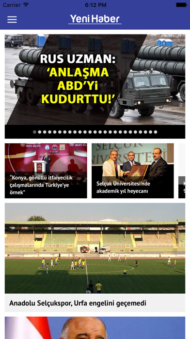 Emulate iPhone app Konya Yeni Haber using MyAndroid