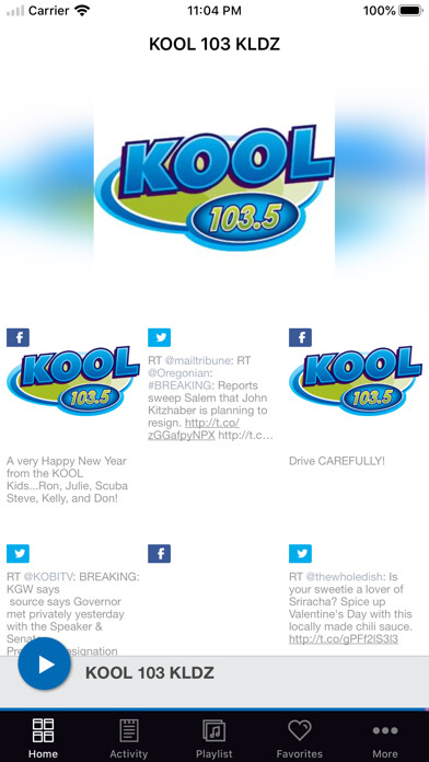 Emulate iPhone app KOOL 103 KLDZ using MyAndroid