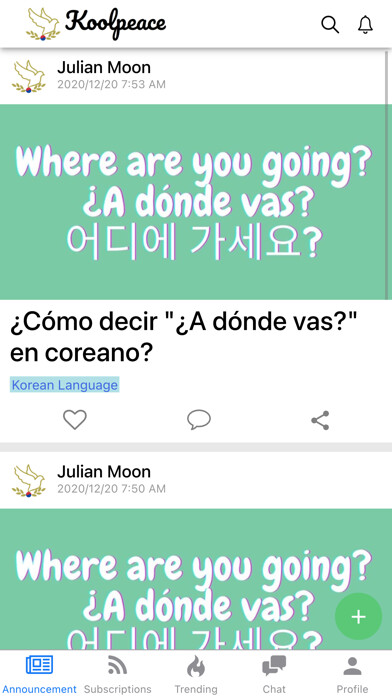 Emulate iPhone app Koolpeace: Learn Korean using MyAndroid