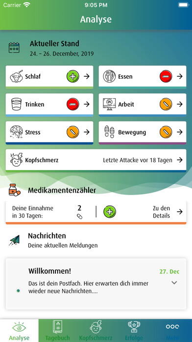 Emulate iPhone app Kopfschmerzwissen using MyAndroid