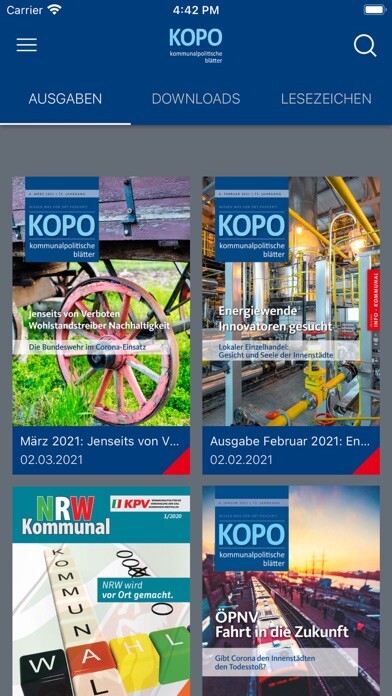 Emulate iPhone app KOPO Magazin using MyAndroid