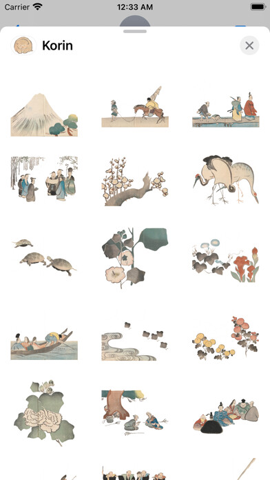 Emulate iPhone app Korin Stickers using MyAndroid