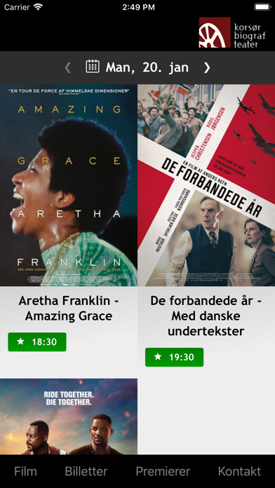 Emulate iPhone app Korsør Biograf Teater using MyAndroid