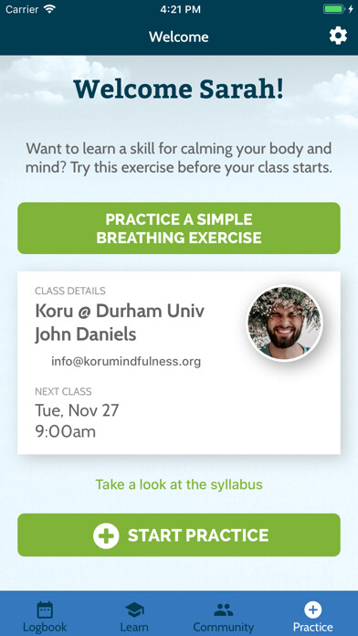 Emulate iPhone app Koru Mindfulness using MyAndroid Emulate iPhone app Koru Mindfulness using MyAndroid