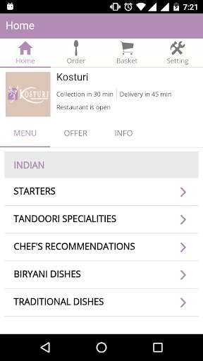 Run android online APK Kosturi Restaurant from MyAndroid or emulate Kosturi Restaurant using MyAndroid