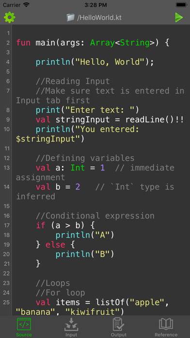 Emulate iPhone app Kotlin Programming Compiler using MyAndroid Emulate iPhone app Kotlin Programming Compiler using MyAndroid