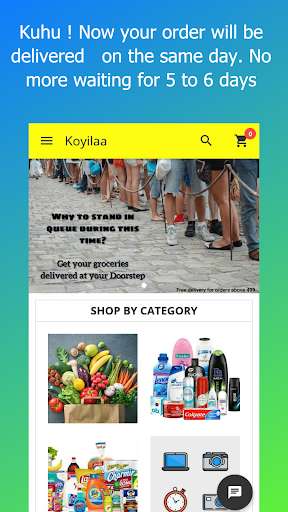 Run android online APK Koyilaa - Shopping app, Same day Delivery from MyAndroid or emulate Koyilaa - Shopping app, Same day Delivery using MyAndroid