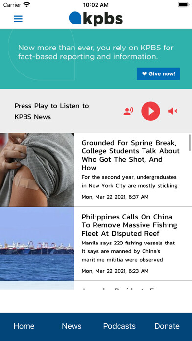 Emulate iPhone app KPBS using MyAndroid