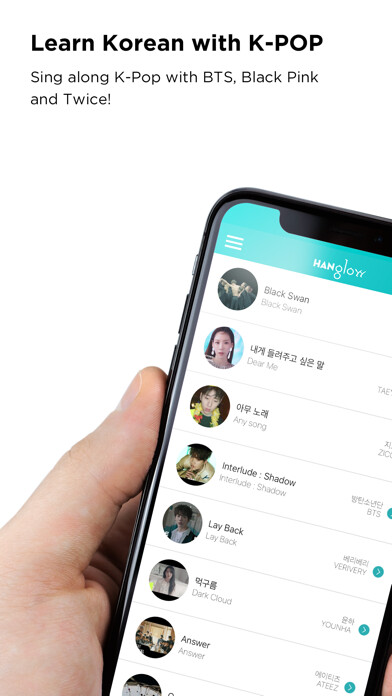 Emulate iPhone app K-Pop Lyrics ,HANglow using MyAndroid Emulate iPhone app K-Pop Lyrics ,HANglow using MyAndroid