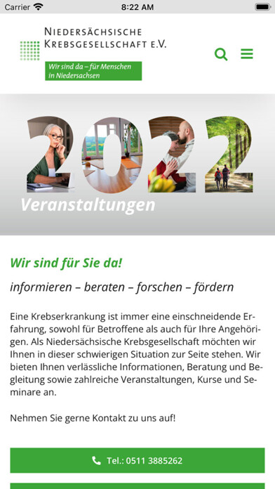 Emulate iPhone app KrebsInfo Niedersachsen using MyAndroid Emulate iPhone app KrebsInfo Niedersachsen using MyAndroid