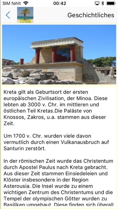 Emulate iPhone app Kreta Urlaubs App using MyAndroid