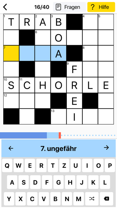 Emulate iPhone app Kreuzworträtsel Deutsch Spiele using MyAndroid