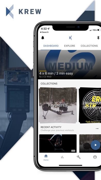 Emulate iPhone app KREW for Concept2 using MyAndroid