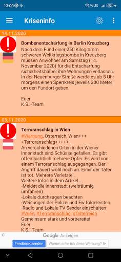Run android online APK Kriseninfo - Aktiver Betrieb eingestellt from MyAndroid or emulate Kriseninfo - Aktiver Betrieb eingestellt using MyAndroid Run android online APK Kriseninfo - Aktiver Betrieb eingestellt from MyAndroid or emulate Kriseninfo - Aktiver Betrieb eingestellt using MyAndroid
