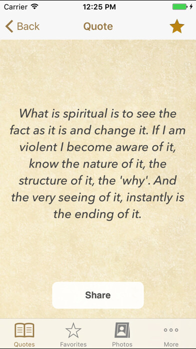 Emulate iPhone app Krishnamurti Wisdom Quotes using MyAndroid