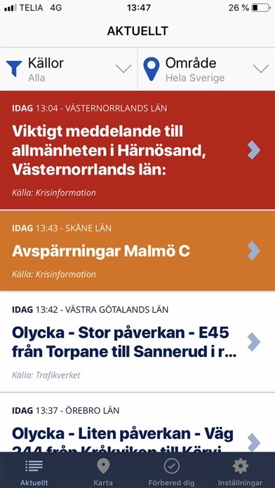 Emulate iPhone app Krisinformation.se using MyAndroid Emulate iPhone app Krisinformation.se using MyAndroid