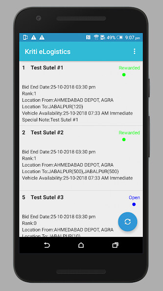 Run android online APK Kriti eLogistics from MyAndroid or emulate Kriti eLogistics using MyAndroid