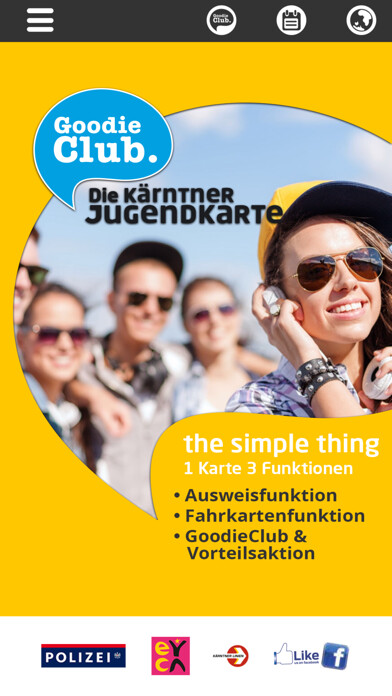 Emulate iPhone app Kärntner Jugendkarte using MyAndroid