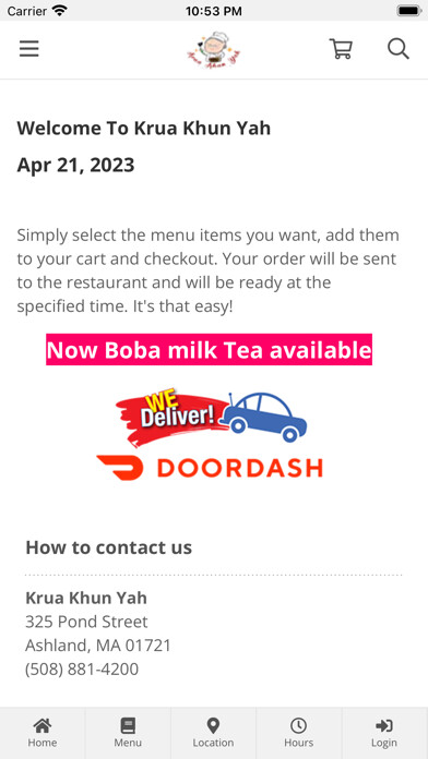 Emulate iPhone app Krua Khun Yah Thai Restaurant using MyAndroid Emulate iPhone app Krua Khun Yah Thai Restaurant using MyAndroid