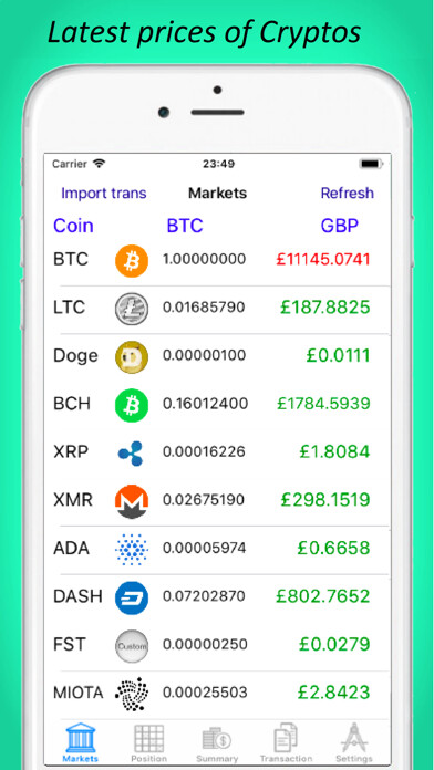 Emulate iPhone app Kryptofolio+tax using MyAndroid Emulate iPhone app Kryptofolio+tax using MyAndroid