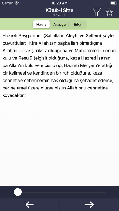 Emulate iPhone app Kütüb-i Sitte - Hadisi Şerif using MyAndroid