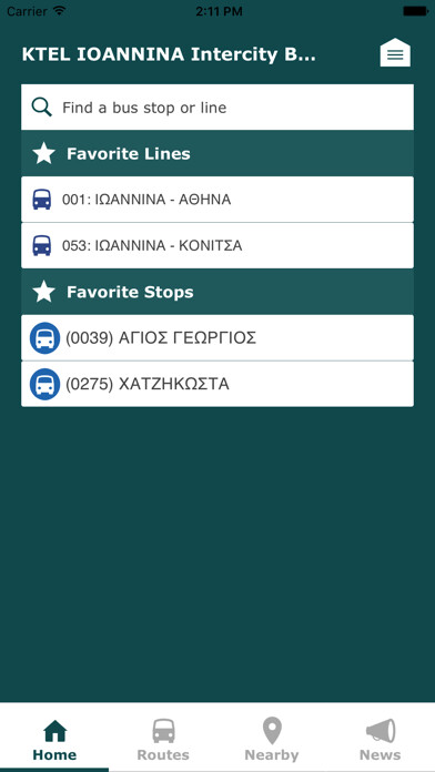 Emulate iPhone app KTEL IOANNINA Intercity bus using MyAndroid Emulate iPhone app KTEL IOANNINA Intercity bus using MyAndroid