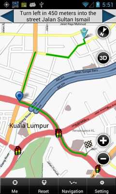 Emulate Android APK Kuala Lumpur Map