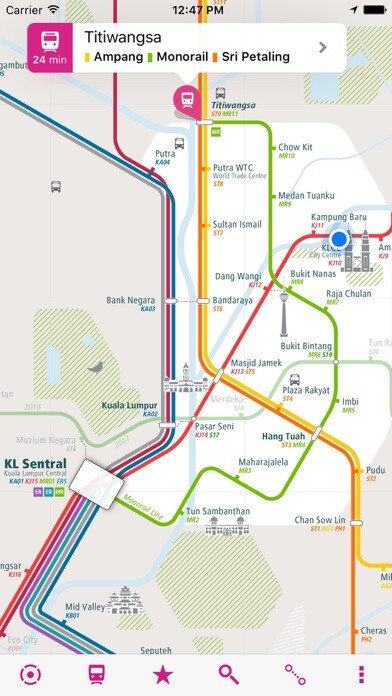 Emulate iPhone app Kuala Lumpur Rail Map Lite using MyAndroid
