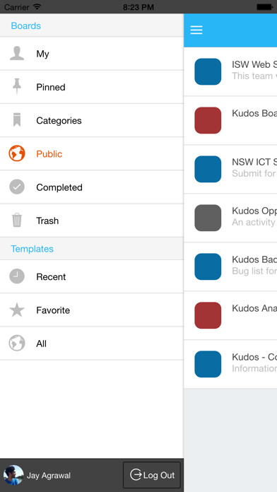 Emulate iPhone app Kudos Boards using MyAndroid