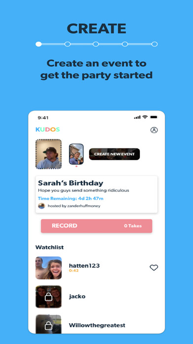 Emulate iPhone app Kudos - Celebrate Together using MyAndroid