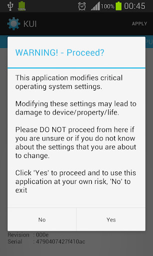 Emulate Android APK KUI - A Kernel Tweaker