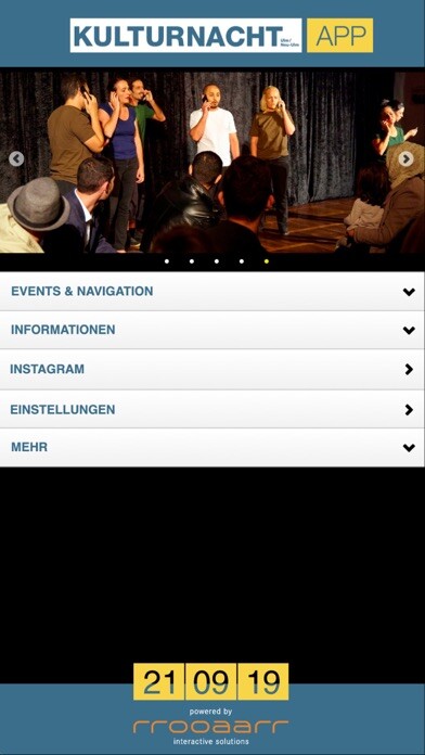 Emulate iPhone app Kulturnacht Ulm/Neu-Ulm App using MyAndroid