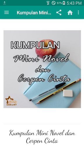 Run android online APK Kumpulan Novel dan Cerpen Cinta from MyAndroid or emulate Kumpulan Novel dan Cerpen Cinta using MyAndroid