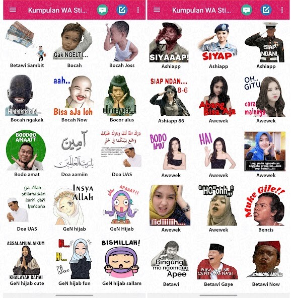Run android online APK Kumpulan WA Stiker Lucu Keren from MyAndroid or emulate Kumpulan WA Stiker Lucu Keren using MyAndroid