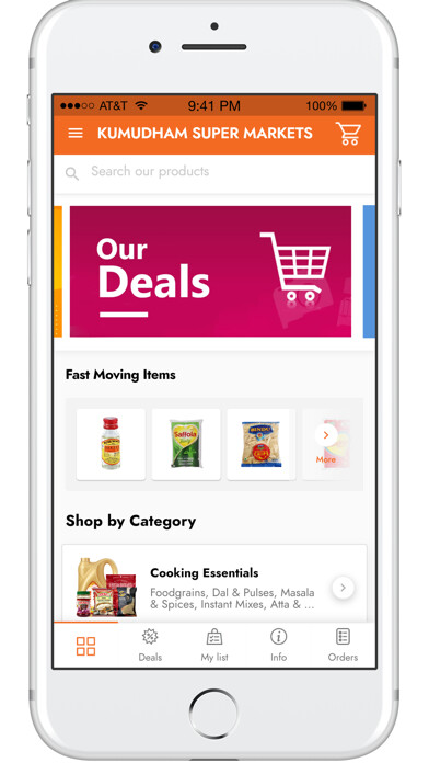 Emulate iPhone app KUMUDHAM SUPER MARKET using MyAndroid