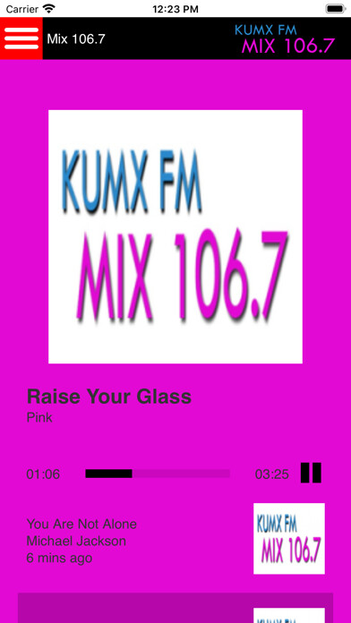 Emulate iPhone app KUMX Mix 106.7 FM using MyAndroid Emulate iPhone app KUMX Mix 106.7 FM using MyAndroid