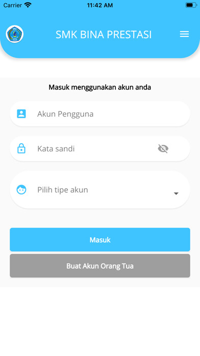 Emulate iPhone app Kunci - SMK BINA PRESTASI using MyAndroid