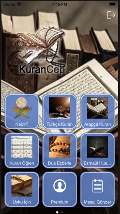 Emulate iPhone app Kuran Cep -Türkçe-Arapça Kuran using MyAndroid