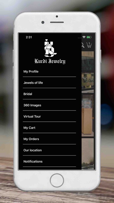 Emulate iPhone app kurdi Jewelry using MyAndroid